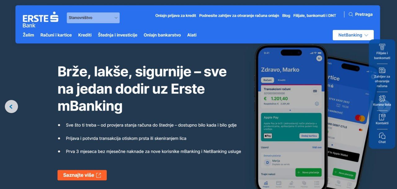 Erste Bank official website