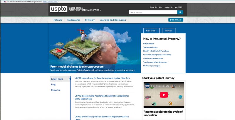 United States Patent and Trademark Office. Official website