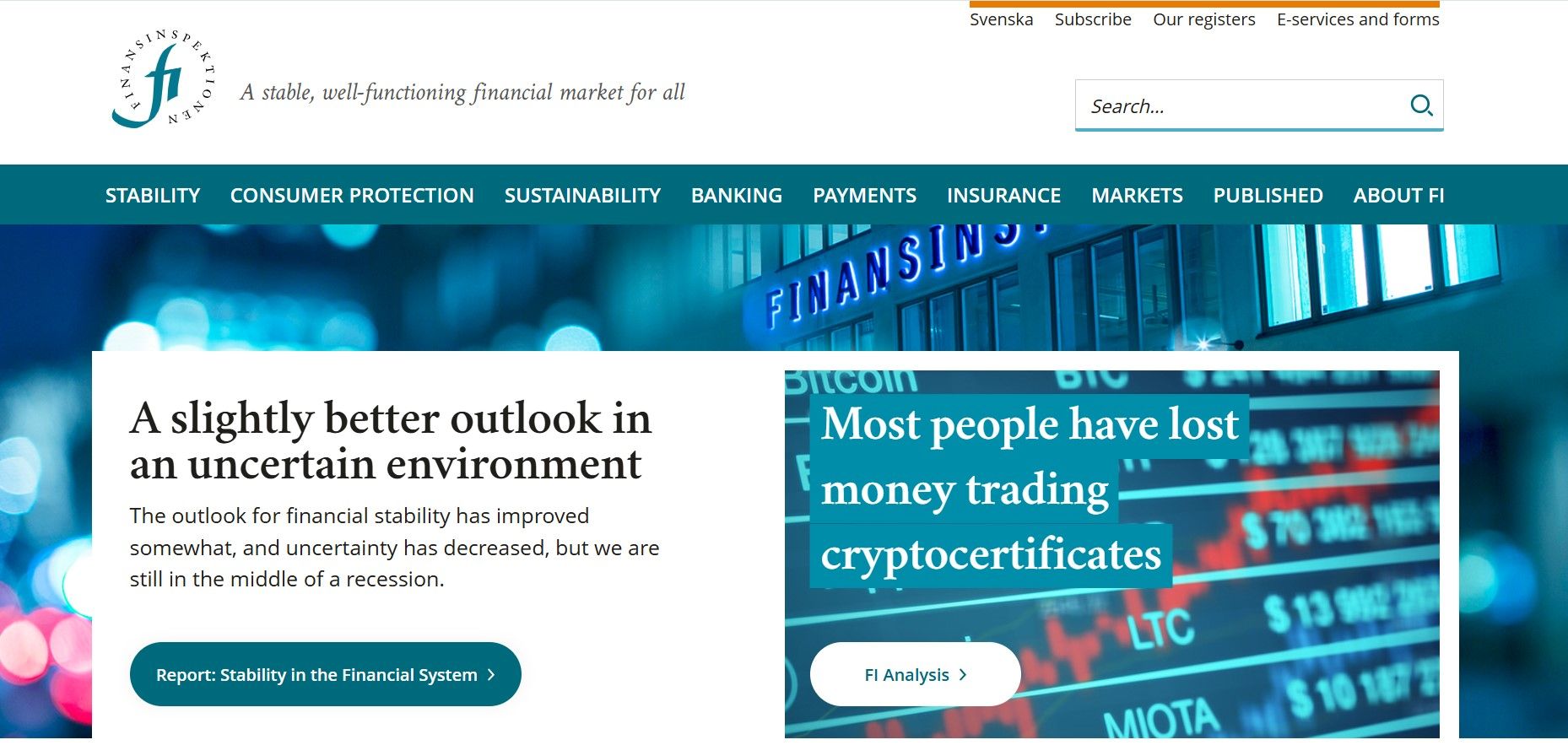 Офіційний сайт Finansinspektionen (FI)